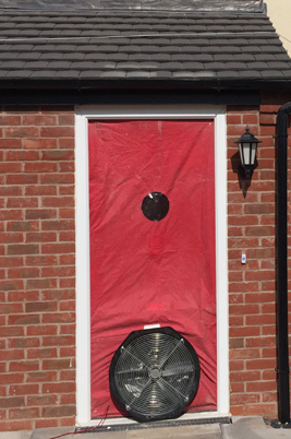 Fan setup on external door